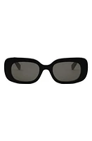 CELINE Bold 3 Dots 51mm Rectangular Sunglasses in Shiny Black /Smoke at Nordstrom