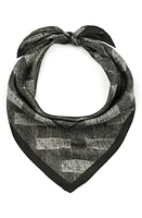 Kurt Geiger London Denim Print Silk Bandana in Washed Black at Nordstrom