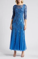 Pisarro Nights Beaded Illusion Neck Gown at Nordstrom