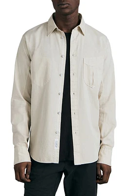 rag & bone Arrow Garment Dyed Cotton Blend Button-Up Shirt Midgrey at Nordstrom,