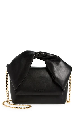 JW Anderson Small Twister Leather Top Handle Bag in Black at Nordstrom