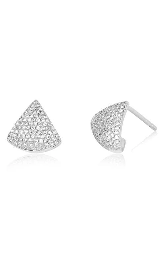 EF Collection Diamond Chevron Stud Earrings in White Gold at Nordstrom