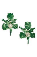 Lele Sadoughi Crystal Lily Drop Earrings in Leaf Green at Nordstrom