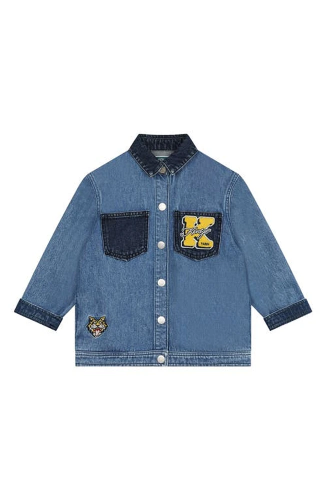 KENZO Kids' Colorblock Denim Jacket Bleach at