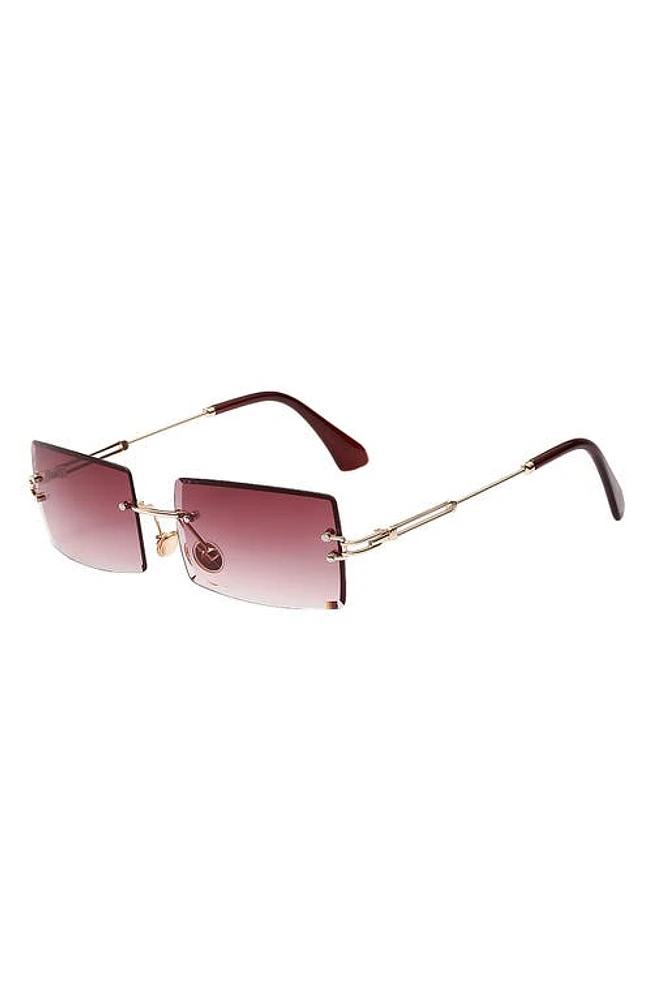 Fifth & Ninth Miami 58mm Rectangle Sunglasses in Gold/Berry at Nordstrom