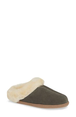 Minnetonka Sheepskin Mule Slipper Grey Suede at Nordstrom,