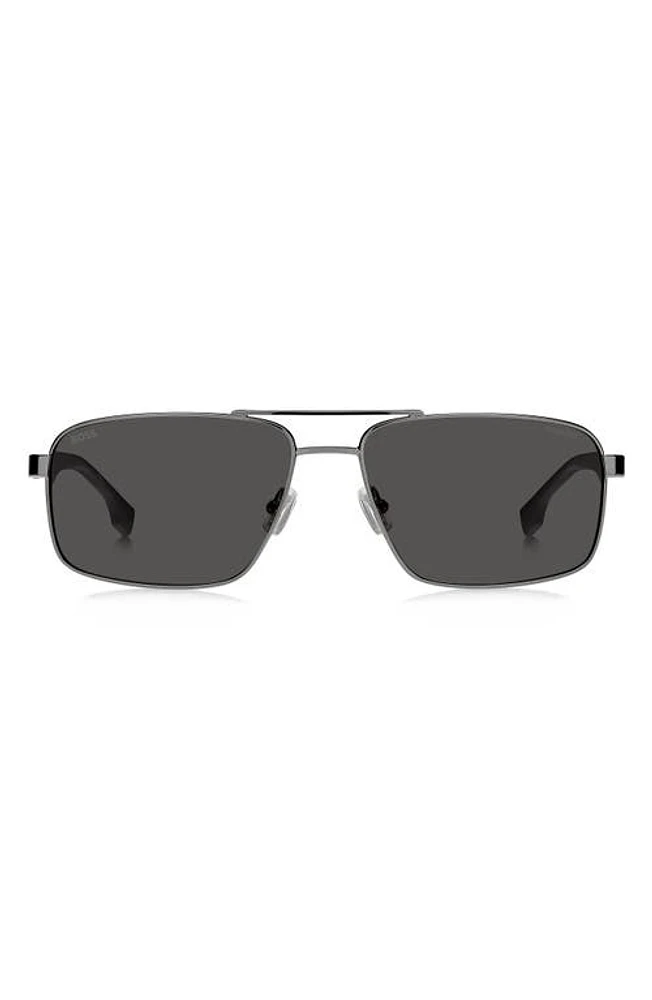 BOSS 59mm Aviator Sunglasses in Dark Ruthenium Black at Nordstrom