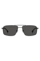 BOSS 59mm Aviator Sunglasses in Dark Ruthenium Black at Nordstrom