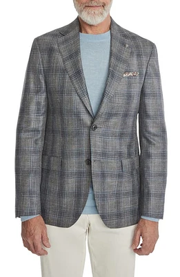 Jack Victor Midland Deco Plaid Wool & Silk Blend Sport Coat Grey at Nordstrom,