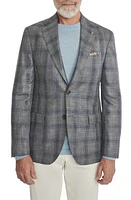 Jack Victor Midland Deco Plaid Wool & Silk Blend Sport Coat Grey at Nordstrom,