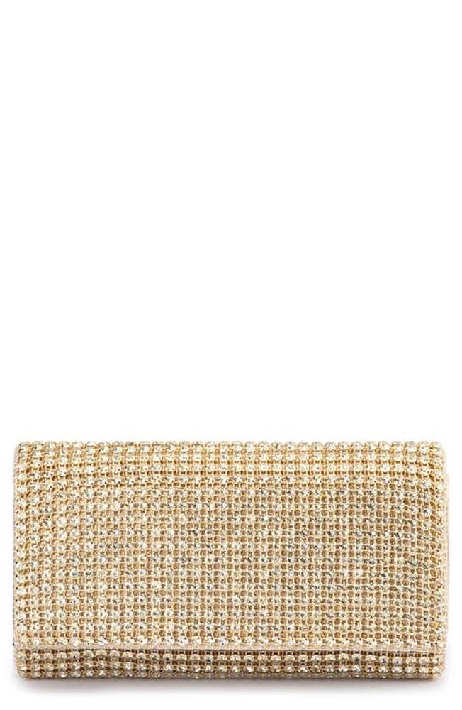 Olga Berg Mariana Crystal Clutch in Champagne at Nordstrom