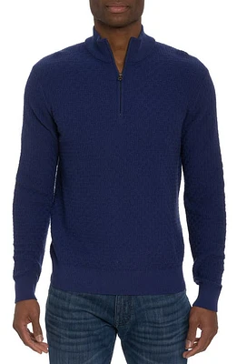 Robert Graham Reisman Quarter Zip Sweater Navy at Nordstrom,