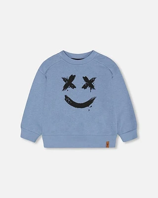 Deux Par Deux Little Boy's French Terry Sweatshirt Faded Blue at Nordstrom