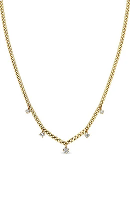 Zoë Chicco Extra-Small Curb Chain Necklace in Yellow Gold at Nordstrom, Size 16 In