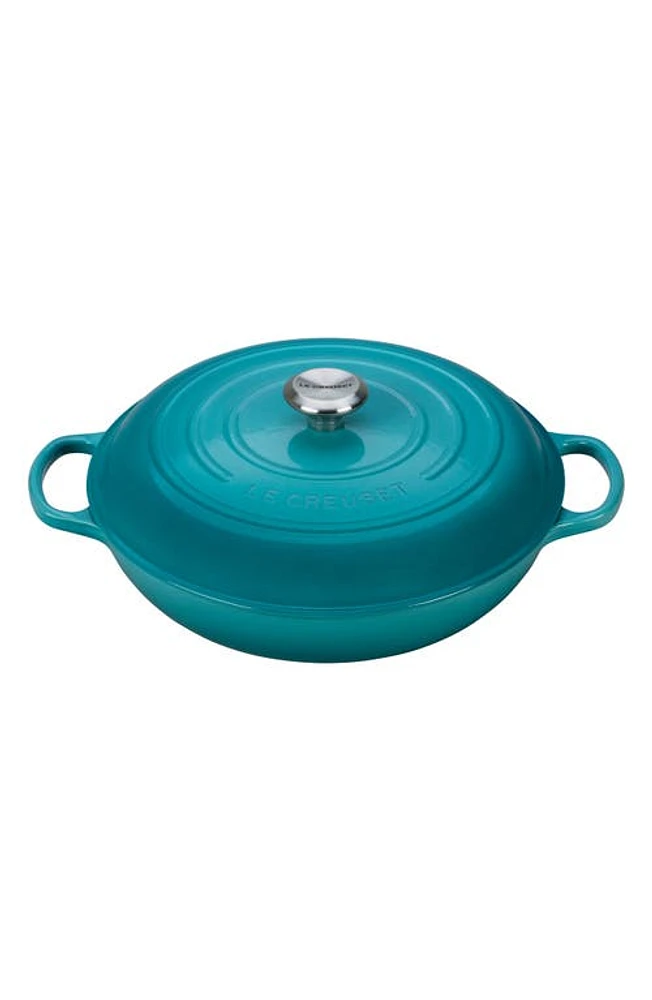 Le Creuset Signature 5 Quart Enameled Cast Iron Braiser in Caribbean at Nordstrom