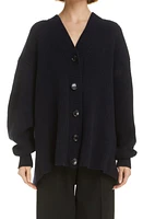 Alaïa Rib Wool & Cashmere Cardigan in Marine at Nordstrom, Size 6 Us