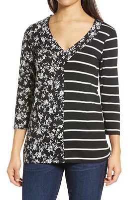 Loveappella Floral Stripe Top at Nordstrom,