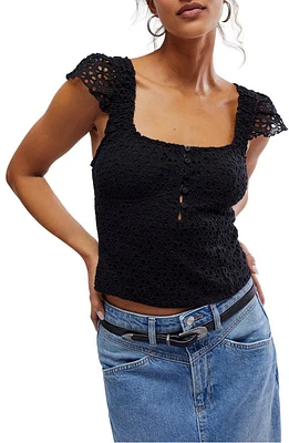 Free People Alma Eyelet Cap Sleeve Top at Nordstrom,