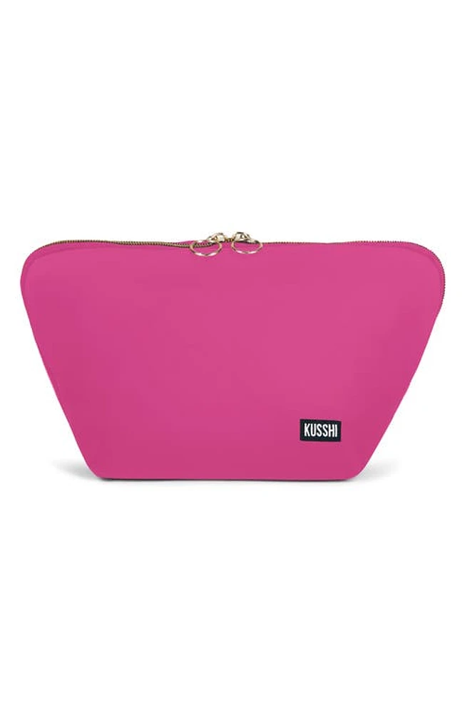 KUSSHI Vacationer Makeup Bag in Hot Pink/Teal at Nordstrom