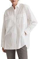 Madewell The Signature Poplin Oversize Button-Up Shirt in Eyelet White at Nordstrom, Size Medium