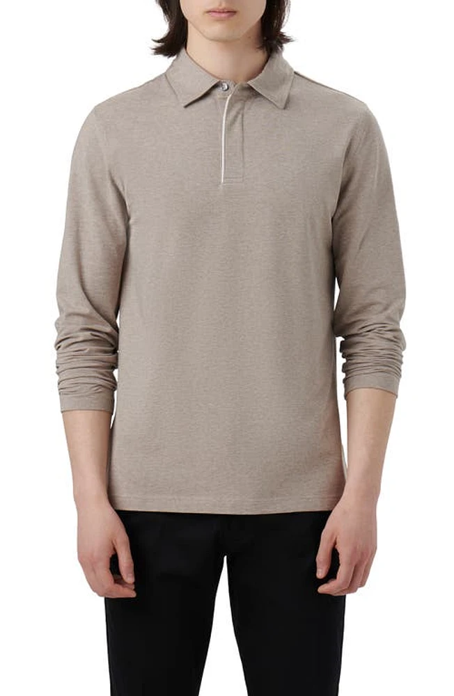 Bugatchi Long Sleeve Stretch Cotton Knit Polo at Nordstrom,