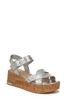 Sarto by Franco Tilly Ankle Strap Platform Wedge Sandal Silver at Nordstrom,