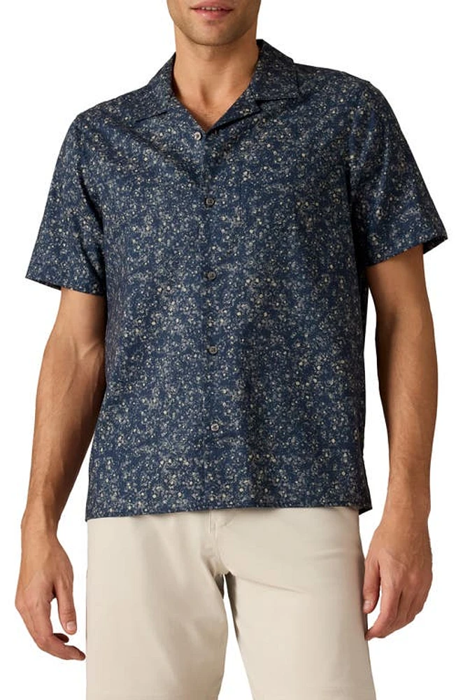 Rhone Floral Stretch Twill Camp Shirt Print at Nordstrom,