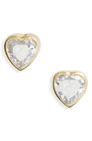 SHYMI Fancy Bezel Stud Earrings in Gold/White/heart at Nordstrom