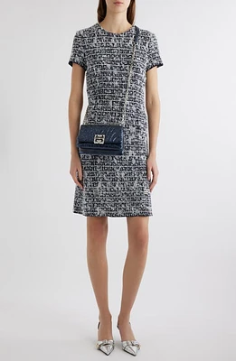 Givenchy Cutlines 4G Logo Jacquard Tweed Dress Navy at Nordstrom,