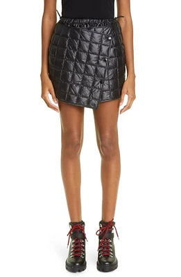 Moncler Asymmetric Quilted Wrap Miniskirt in Black at Nordstrom, Size 8 Us