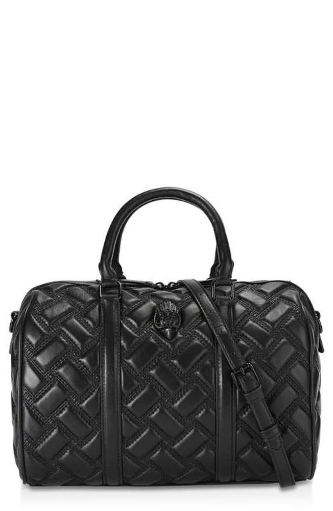 Kurt Geiger London Kensington Boston Drench Quilted Leather Duffle Bag in Black at Nordstrom