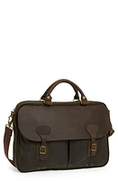 Barbour Waxed Leather Briefcase in Olive/Brown at Nordstrom