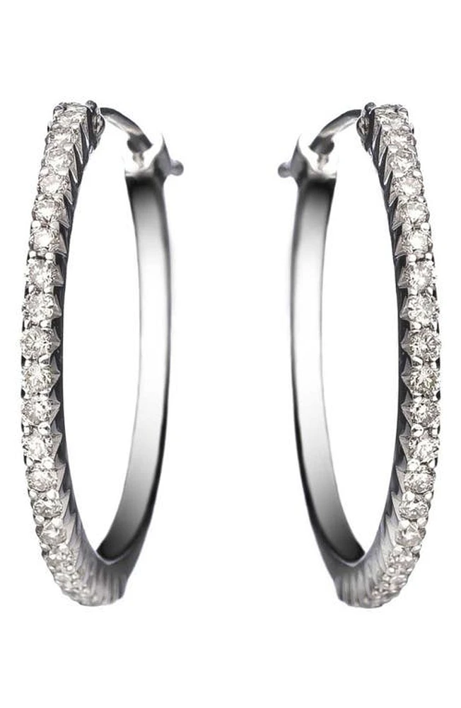 Sethi Couture Micro Prong Diamond Hoop Earrings in White Gold/Diamond at Nordstrom