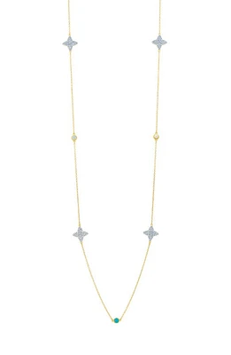 FREIDA ROTHMAN Brooklyn Coast Clover Disc Station Necklace in Silvr/gld/mother Of Pearl/turq at Nordstrom