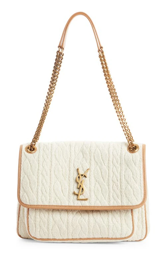 Saint Laurent Medium Niki Jacquard Shoulder Bag in Soy Milk at Nordstrom