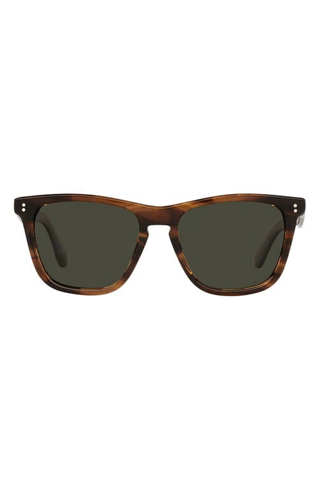 Oliver Peoples Lynes 55mm Polarized Pillow Sunglasses in Dark Tortoise at Nordstrom