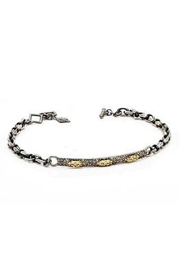 Armenta Old World Pavé Diamond ID Bracelet in Silver at Nordstrom, Size 7