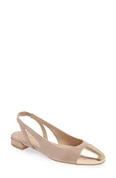 Stuart Weitzman Cap Toe Slingback Flat Fawn/Ballet at Nordstrom,