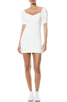 Alice + Olivia Mimi Puff Sleeve Denim Minidress Vintage Sugar at Nordstrom,