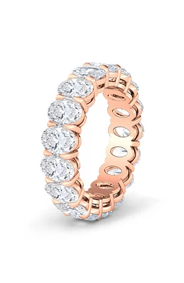 HauteCarat Oval Cut Lab Created Diamond 18K Gold Eternity Band in Rose Gold at Nordstrom