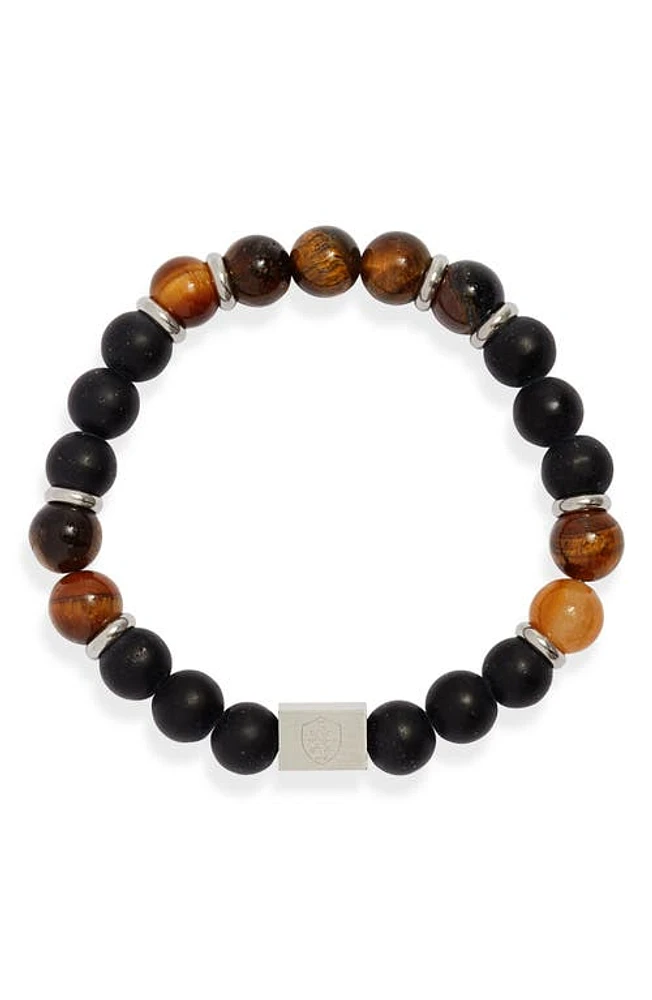 CLIFTON WILSON Tiger's-Eye Beaded Bracelet in Black at Nordstrom