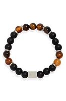 CLIFTON WILSON Tiger's-Eye Beaded Bracelet in Black at Nordstrom