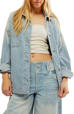 Free People Madison City Railroad Hickory Denim Jacket at Nordstrom, Size Large