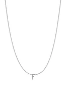 BYCHARI Initial Pendant Necklace in 14K White Gold-F at Nordstrom