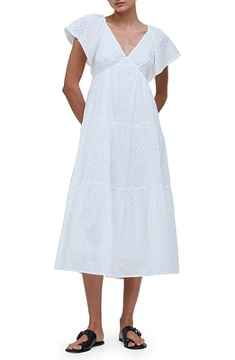 Madewell Flutter Sleeve Maxi Dress Soft White at Nordstrom,