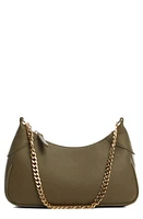 MANGO Faux Leather Hobo Bag in Khaki at Nordstrom