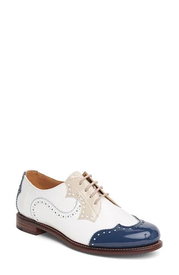 The Office of Angela Scott Ms. Eugenie Wingtip Derby White And Navy at Nordstrom,