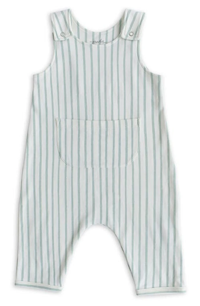 Pehr Stripes Away Organic Cotton Overalls in Stripes Away Sea at Nordstrom