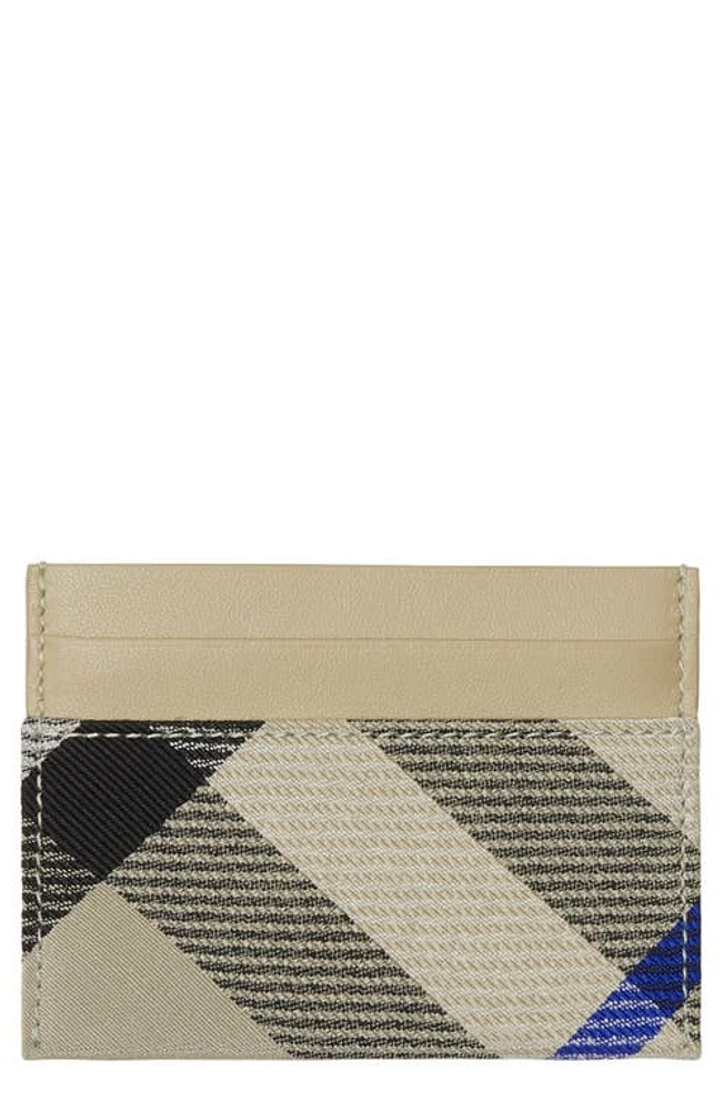 burberry Check Canvas & Leather Card Case in Lichen at Nordstrom