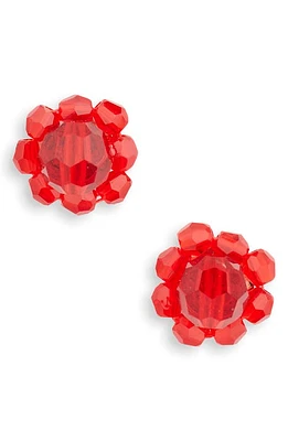 Simone Rocha Mini Daisy Crystal Stud Earrings in Red at Nordstrom